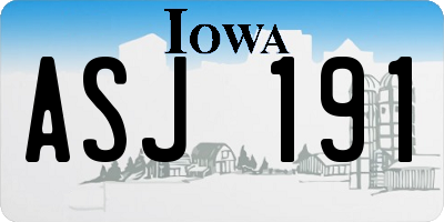 IA license plate ASJ191