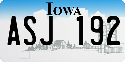 IA license plate ASJ192