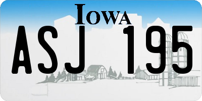 IA license plate ASJ195