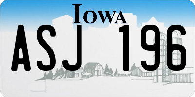 IA license plate ASJ196