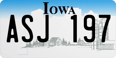 IA license plate ASJ197