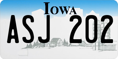 IA license plate ASJ202