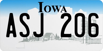 IA license plate ASJ206