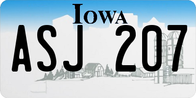IA license plate ASJ207