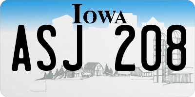 IA license plate ASJ208