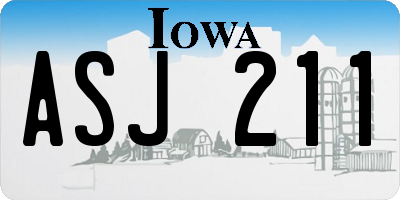 IA license plate ASJ211