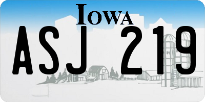 IA license plate ASJ219