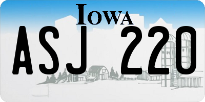 IA license plate ASJ220