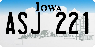 IA license plate ASJ221