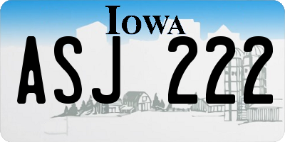 IA license plate ASJ222