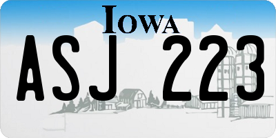 IA license plate ASJ223