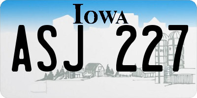 IA license plate ASJ227