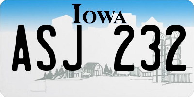 IA license plate ASJ232