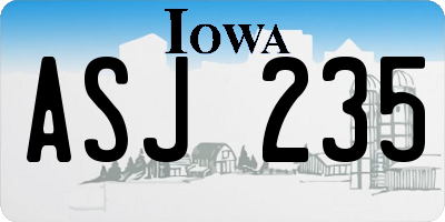 IA license plate ASJ235