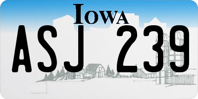 IA license plate ASJ239