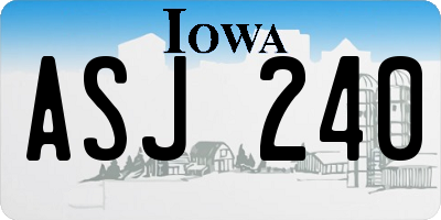 IA license plate ASJ240