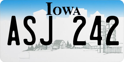 IA license plate ASJ242