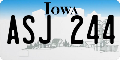 IA license plate ASJ244