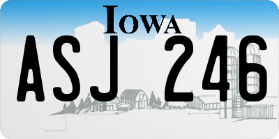 IA license plate ASJ246