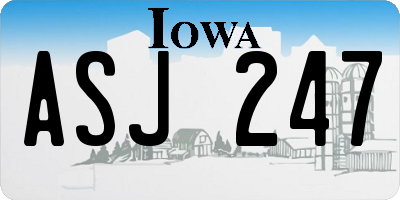 IA license plate ASJ247