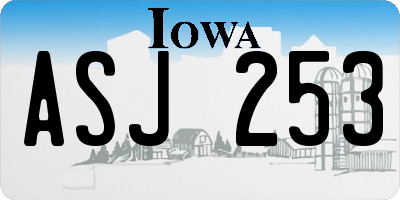 IA license plate ASJ253