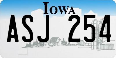 IA license plate ASJ254