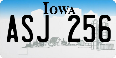 IA license plate ASJ256