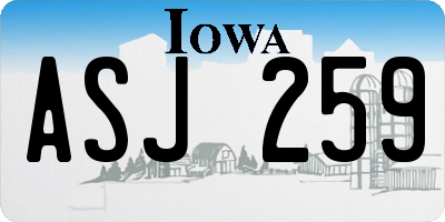 IA license plate ASJ259