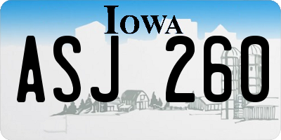 IA license plate ASJ260