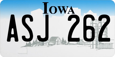 IA license plate ASJ262