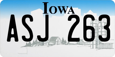 IA license plate ASJ263