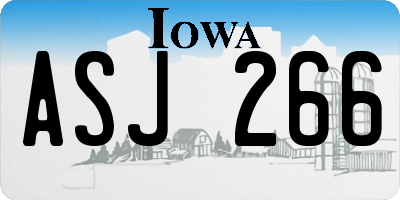 IA license plate ASJ266