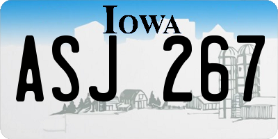 IA license plate ASJ267