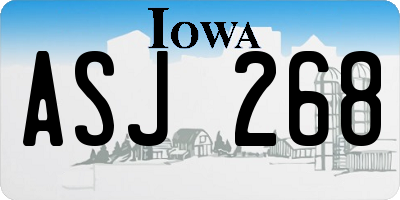 IA license plate ASJ268