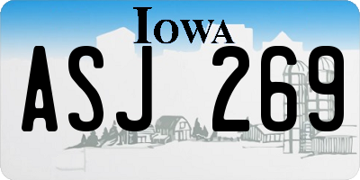 IA license plate ASJ269