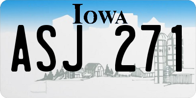 IA license plate ASJ271