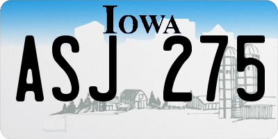 IA license plate ASJ275