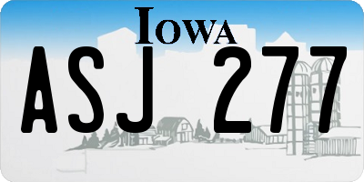 IA license plate ASJ277
