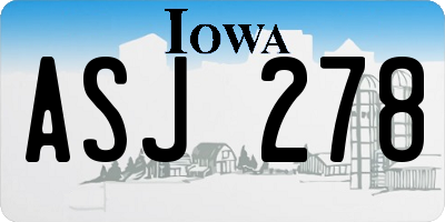 IA license plate ASJ278