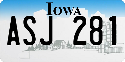IA license plate ASJ281