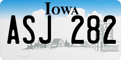 IA license plate ASJ282