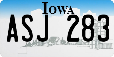IA license plate ASJ283