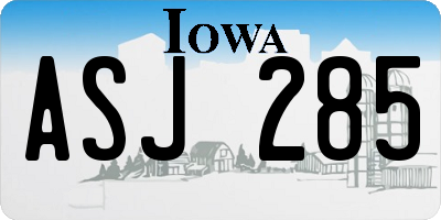 IA license plate ASJ285