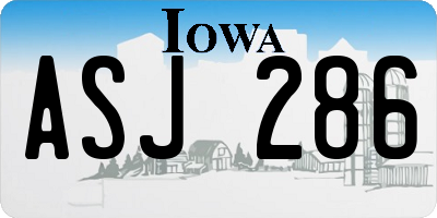 IA license plate ASJ286