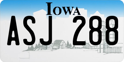 IA license plate ASJ288