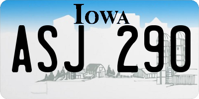 IA license plate ASJ290