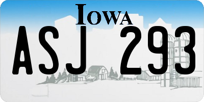 IA license plate ASJ293