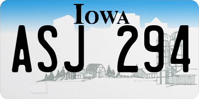 IA license plate ASJ294