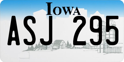 IA license plate ASJ295