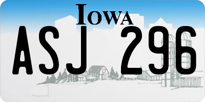 IA license plate ASJ296